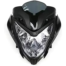 Motorcycle HeadLight Assembly Motorcycle Headlight Assembly Headlamp With Fairing Compatible With Bajaj Pulsar150 Pulsar2001pc Black