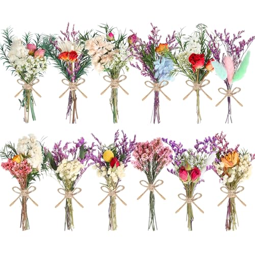 WGXX 10/12/24/36 Pack Mini Dried Flowers for Vase...