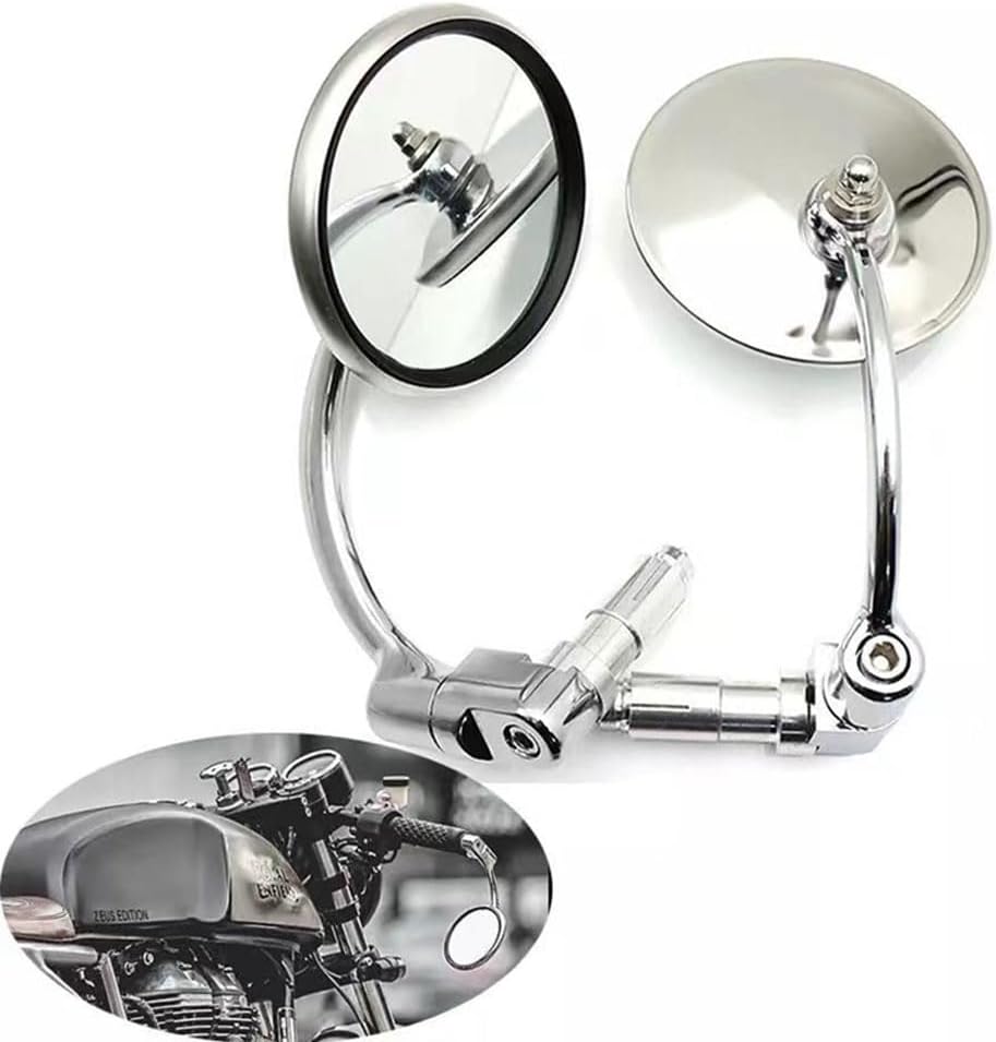 Motorcycle Bar End Retro Mirrors, 7/8" Handlebar Rearview Mirrors Universal Fit for Motorcycles, E-bikes, Scooters, ATVs -for Clear & Wide View Compatibel met Harley-Davidson Nightster 975/sportster s