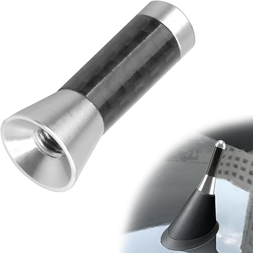 Miniatura 11 de Antena corta para automóvil, antena de radio de aleación de aluminio rechoncha de 1.37 pulgadas con tornillos y juntas de goma, mini antena aérea de