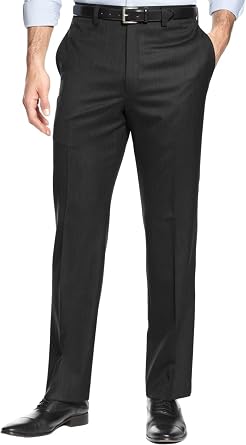 Mens Flat Front Dress Pants Stretch Classic Formal Suit Pants for Wedding