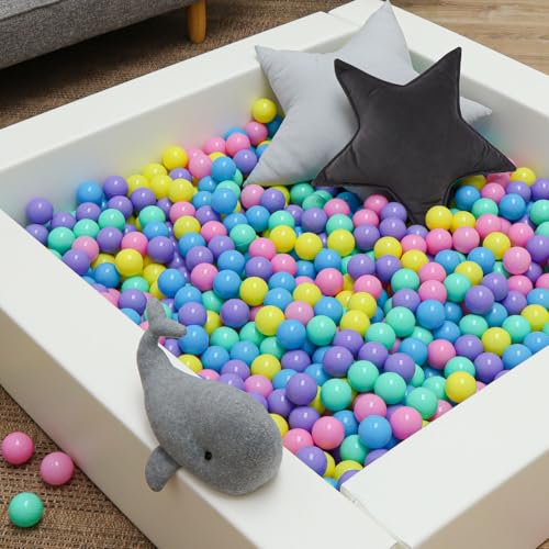 LittleTom Ab Null: 50 Bunte Bälle für Bällebad Baby Spielbälle 5,5cm - Indoor Outdoor Spielzeug für Spielzelt Spieltunnel Bällebad Kinder Plastikbälle Klein - Babyspielzeug Bällchenbad für Babys
