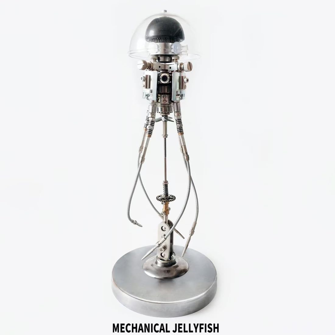 3D metalowy, mechaniczny, steampunk, model meduzy, zestaw ze światłami LED, metalowy montaż, puzzle meduzy, kreatywna ekspozycja na biurko, prezent kolekcjonerski dla dorosłych i nastolatków