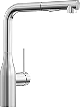 CECIPA Kitchen Sink Tap with 2 Jet Types, Kitchen Mixer with 40 cm Pull-Out Shower, Stainless Steel Faucets with 360° Swivel Spout (Brushed)