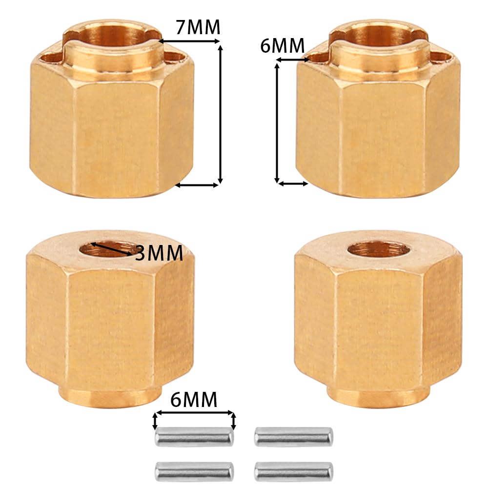 Amazon.com: RZXYLRC Brass Wheel Spacer 6mm Hex Adapter for Redcat