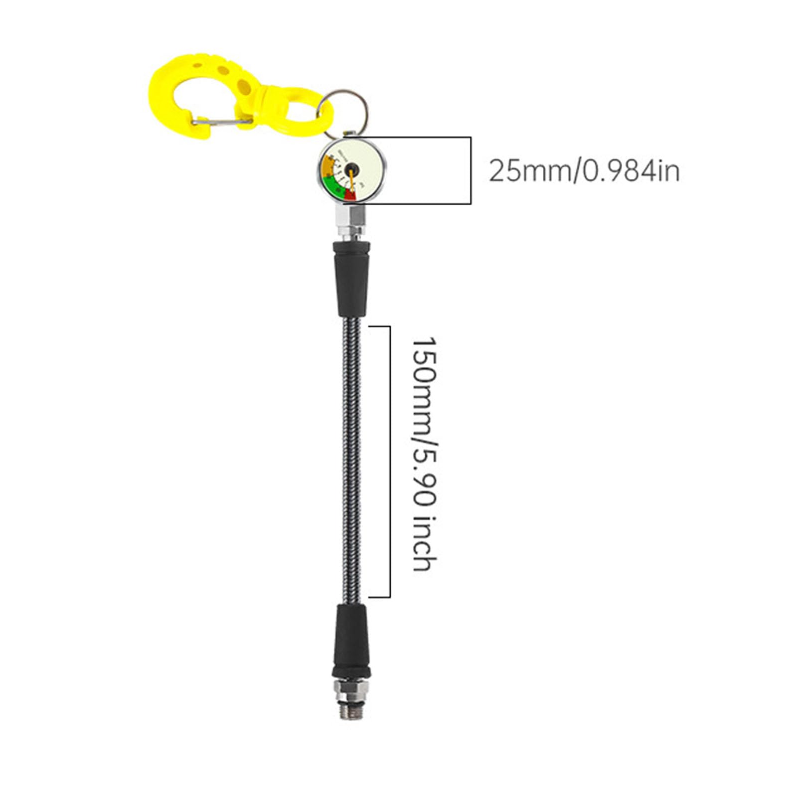 POENVFPO Manometro subacqueo, manometro con gancio per tubo BCD, per attrezzatura subacquea (15 cm)