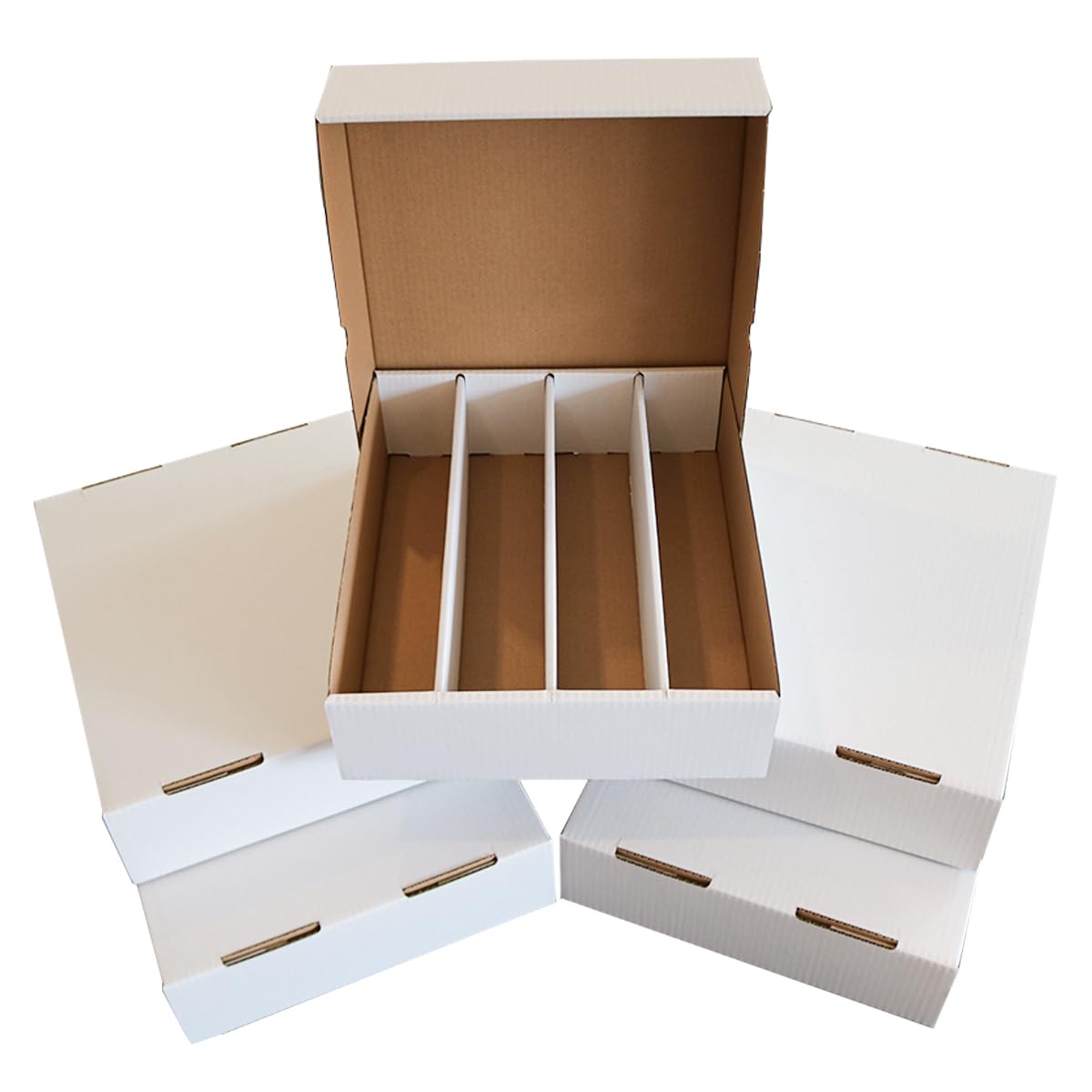 Sammelkarten Aufbewahrungsbox Sortierkarton, 5 Stück, 4000 Karten Kapazität, Pappe Aufbewahrung für Magickarten, Pokémonkarten, YuGiOh Karten, 39,5 x 32,5 x 10 cm