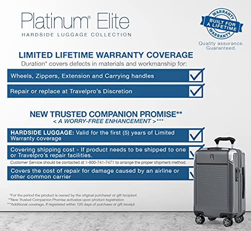 Travelpro Platinum Elite Hardside Expandable Spinner Wheel Luggage Tsa Lock Hard Shell Polycarbonate Suitcase, True Navy Blue, Checked-Medium 25-Inch #TOP6