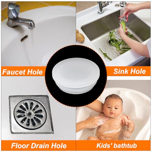 Image of MECCANIXITY 6pcs Silicone Snap in Locking Hole Plugs,22mm /0.9 Inch Mounting Diameter Narrow Groove Width 2.5mm Panel Seal Cover Round for Kitchen Bulkheads Waterproof Sealing Plugs Clear