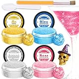 Paillettes Comestibles - Colorant Alimentaire Poudre 4 Couleurs, Paillette Alimentaire pou...