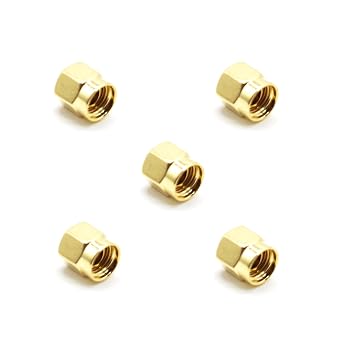 5 Pcs SMA Female Jack Dust Cap, SMA Coax Protective Cover Gold-Plated RF Plug Connector Accessories for SMA Female Jack Adapter Connector