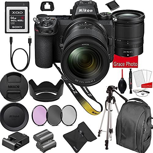 Nikon Z6Ii Mirrorless Digital Camera 24.5Mp W/Nikkor Z 24-70Mm F/4 S Lens + 64Gb G Series Xqd Memory Card +Accessory Bundle (20 Pieces) #TOP12