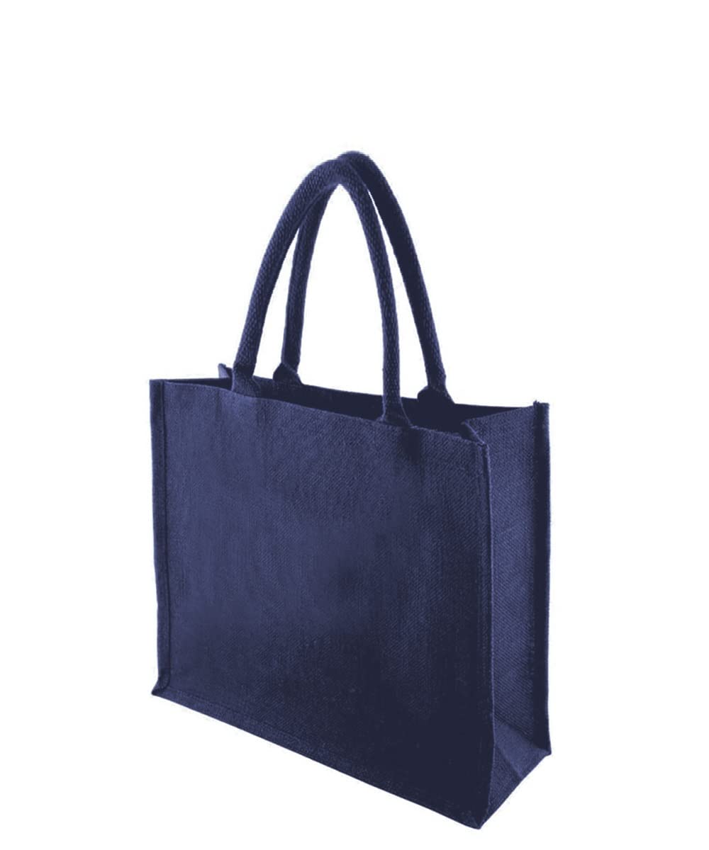 Classic Large Strong Jute Shopper Bag Natural 100% Hessian with Waterproof Lining