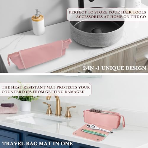 Linkidea Bolsa de viagem e tapete resistente ao calor, organizador de viagem portátil essencial de v