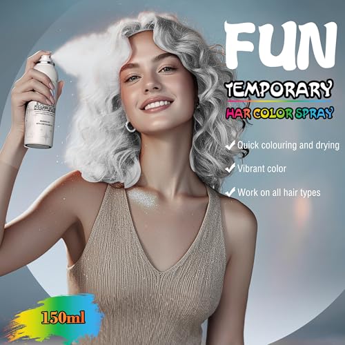 Spray Temporal Para Cabello Blanco 150ml miniatura 2