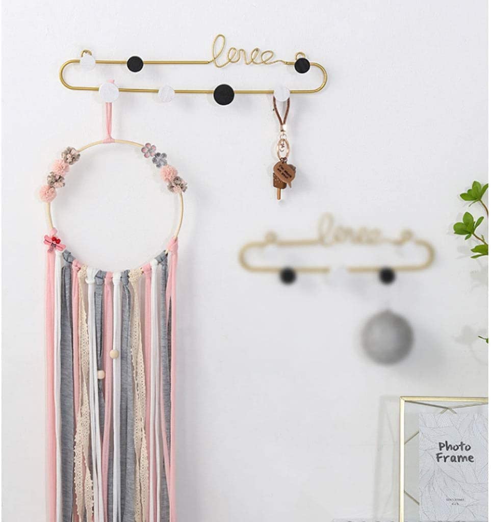 Ganci per Asciugamani, 7 Ganci Appendiabiti da Parete, Appendiabiti in Metallo, Supporto in Legno, Ingresso, Camera da Letto, Bagno, Decorazione per la casa, Gancio a Binario