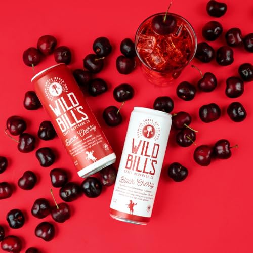Wild Bill's Black Cherry Soda Classic Craft Soda Pop Soft Drinks, Sodas Made with Pure Cane Sugar, Caffeine Free, NO High Fructose Corn Syrup, Gluten Free, Vegan, Low Sodium, 12 Oz 12 Pack - Thumbnail 6