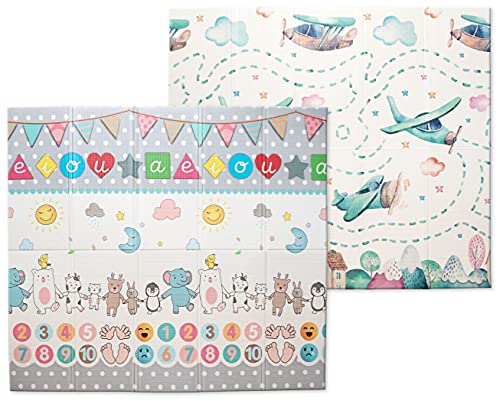 Alfombra de juego para bebés en el salón tapete reversible