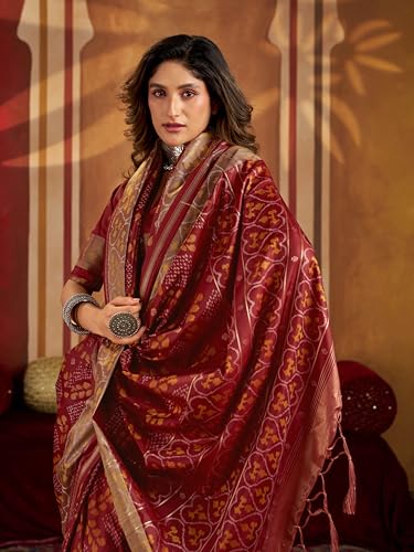 Image of MADHUHANSH Women's Cotton Silk Saree with Unstitched Blouse Piece Zari Weave and Floral Pattern | Heavy Embroidery Saree for Women | Interview Saree for Women | Readymade Blouse with Saree Set