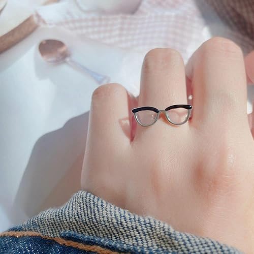 Lindas gafas ajustables para mujer y niña, anillo abierto, joyería novedosa y divertida, regalo para el día de San Valentín, hebilla de dedo, lentes
