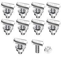 Hammerkopfschrauben M10x25mm 10 Stück Edelstahl A2-70 T Schrauben mit Flanschmuttern für PV Solar Montageschienen Gewächshaus Photovoltaik