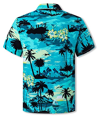 Image of Cromoncent Matching Hawaiian Outfits for Family, Dad and Son Matching Luau Beach Tropical Shirts Mommy Daughter Tropical Sets