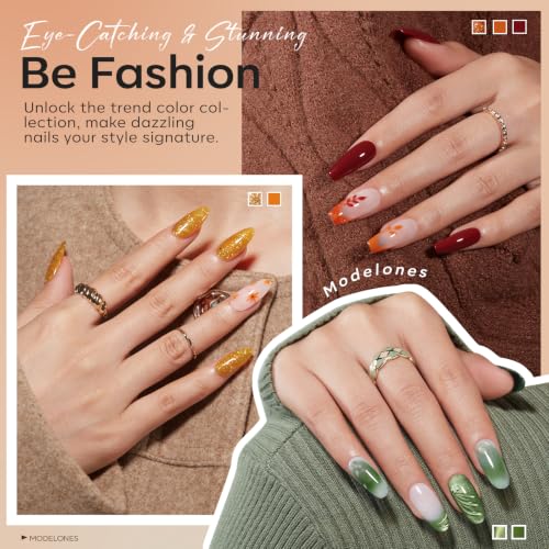 Image of modelones Gel Nail Polish Set Jelly Glitter 20 Colors Primer Top Base Coat