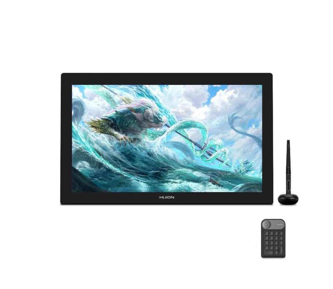 Kamvas Pro 24 4K UHD Graphics Drawing Tablet with Full-Laminated Screen Anti-Glare Glass 140% sRGB | Battery-Free Stylus 8192 Pen Pressure and K-20 Wireless Express Key, (23.8 Inch) Black