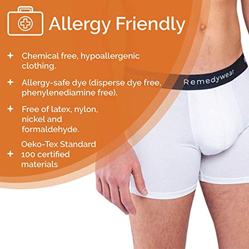 Remedywear Men's Boxer Briefs, Jock Itch, Allergy, Eczema Relief Underwear with Soothing Fibers (Black, X-Large)2