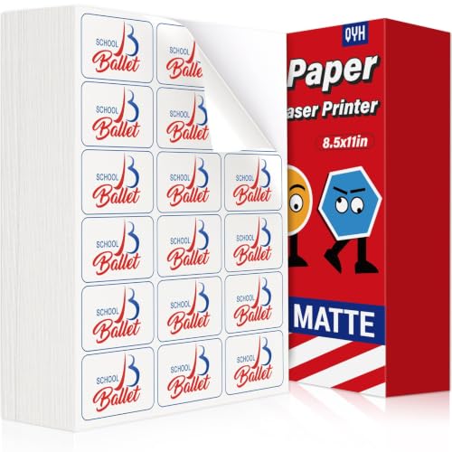 QYH Premium Matte Printable Vinyl Sticker Paper, 240 Sheets White Bulk