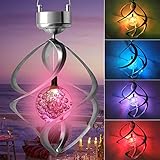 Solar Light Rotating Wind Chimes, Gift for Grandma,Gift for Women Lights Waterproof Hanging Solar...