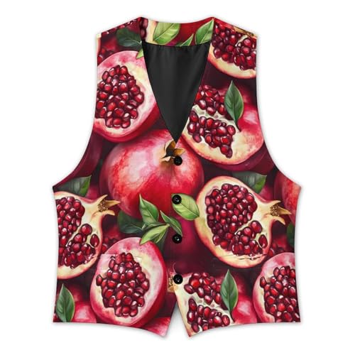 Pomegranates Trendy Vest Suit for Men V Neck Formal Dress Waistcoat Vests Business Slim Fit2