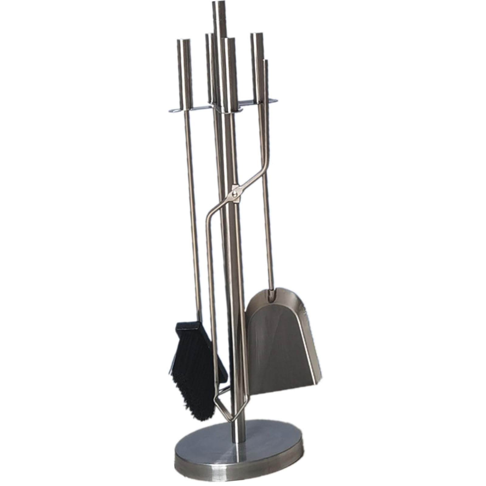 Set Moderno da 5 Pezzi per Camino in Ferro con Supporto, Kit di Attrezzi per Camino, Accessori Eleganti per bruciatore di Legna, Colore elettroplaccato per stufe a Legna da Interno