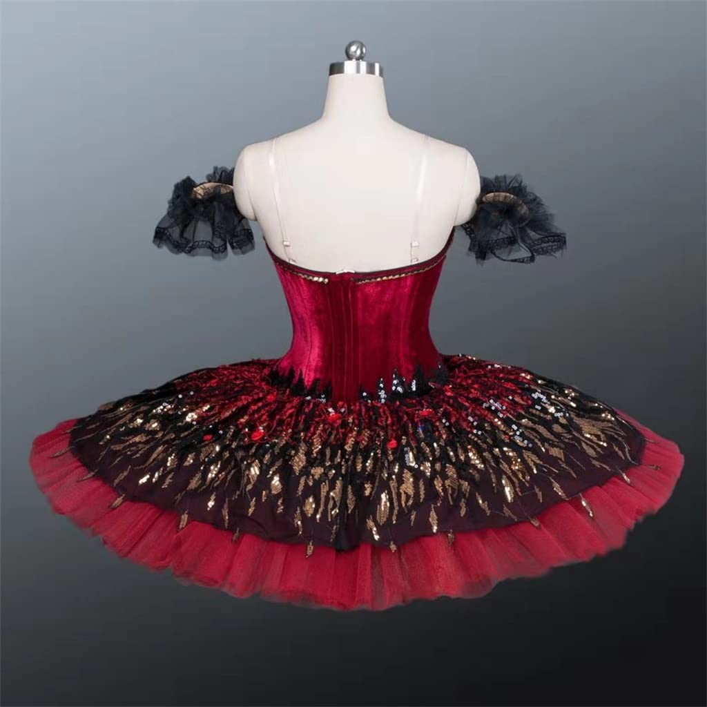 Amazon.co.jp: UXZDX 黒赤プロフェッショナルバレエチュチュ競技