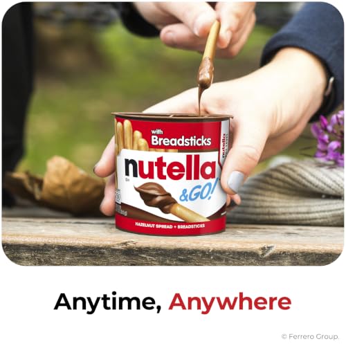 Image of Nutella & Go! Hazelnut Spread with Breadsticks, On-the-Go Snack Cups, Snack Packs, 12 Count - 21.6oz