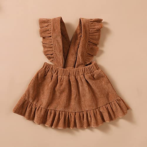 Image of Newborn Baby Girl Clothes Toddler Long Sleeve Ruffle Romper Top Infant Skirt Set Little Girl Overall Dress