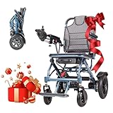 ByteTecpeak D04 Lightweight Foldable Electric Wheelchair with Removable 10Ah Lithium Battery Driveable 20km Range,500W Motor,Aluminium Powerchair 18.6kg Portable for Travel & Airplane Approved