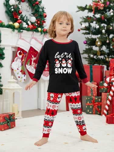 HONG HUI Matching Christmas Family Pajamas Set Holiday Santa Claus 2Pcs PJS Set4