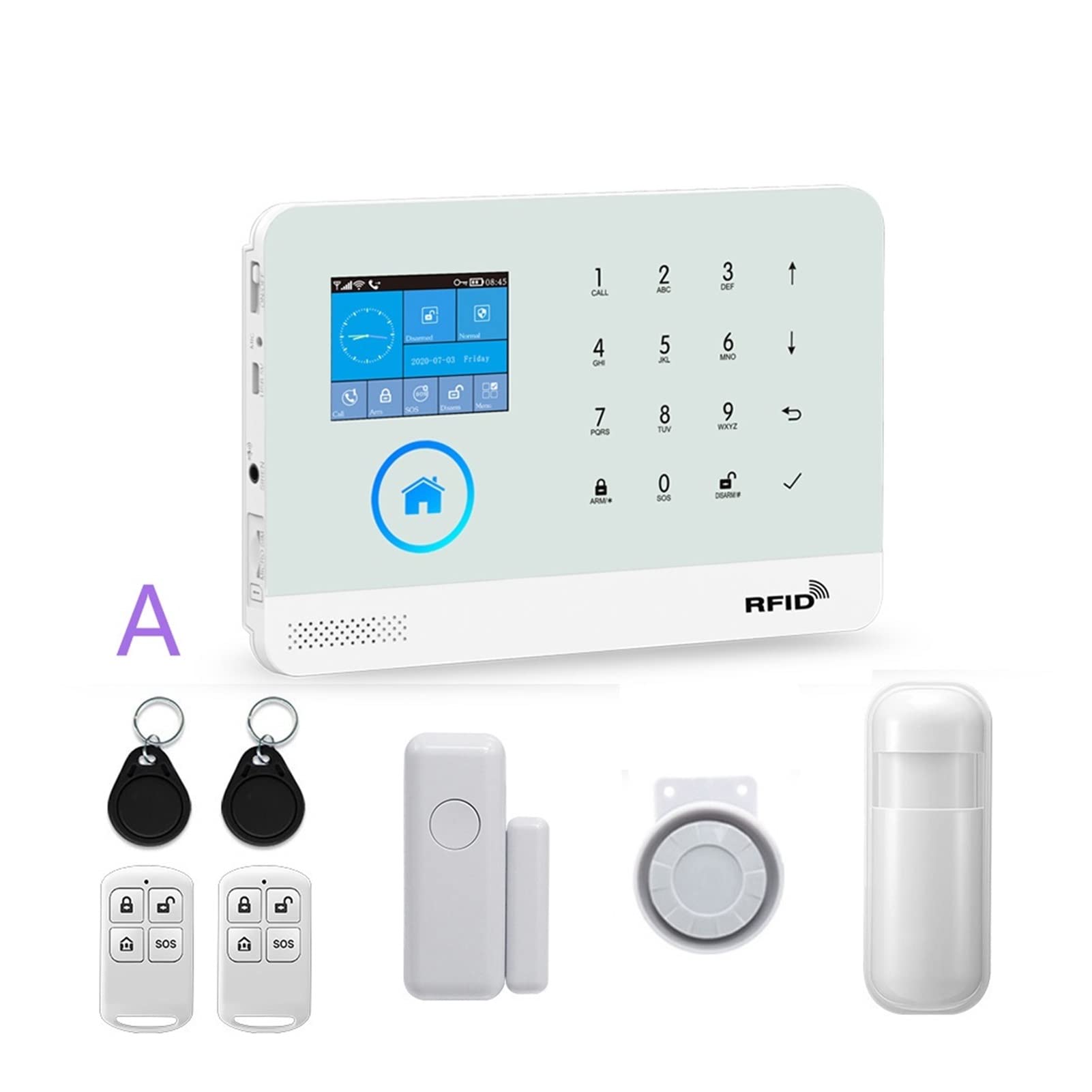 sans Fil WiFi GSM Système d'alarme de sécurité à Domicile for Tuya Smart Life Appliquer avec détecteur de capteur de Mouvement Compatible(K)