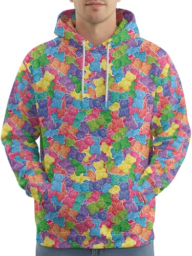 Image of PAGYMO Graphic Hoodies for Men Funny Novelty Pullover Hooded Sweatshirt | Funny 3D print, cool novelty design, colorful pattern, mens graphic pullover hoodie, sarcastic style, funky winter fashion