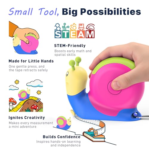 8ft Tape Measure for Kids, STEM Educational Tool with Level - image 4