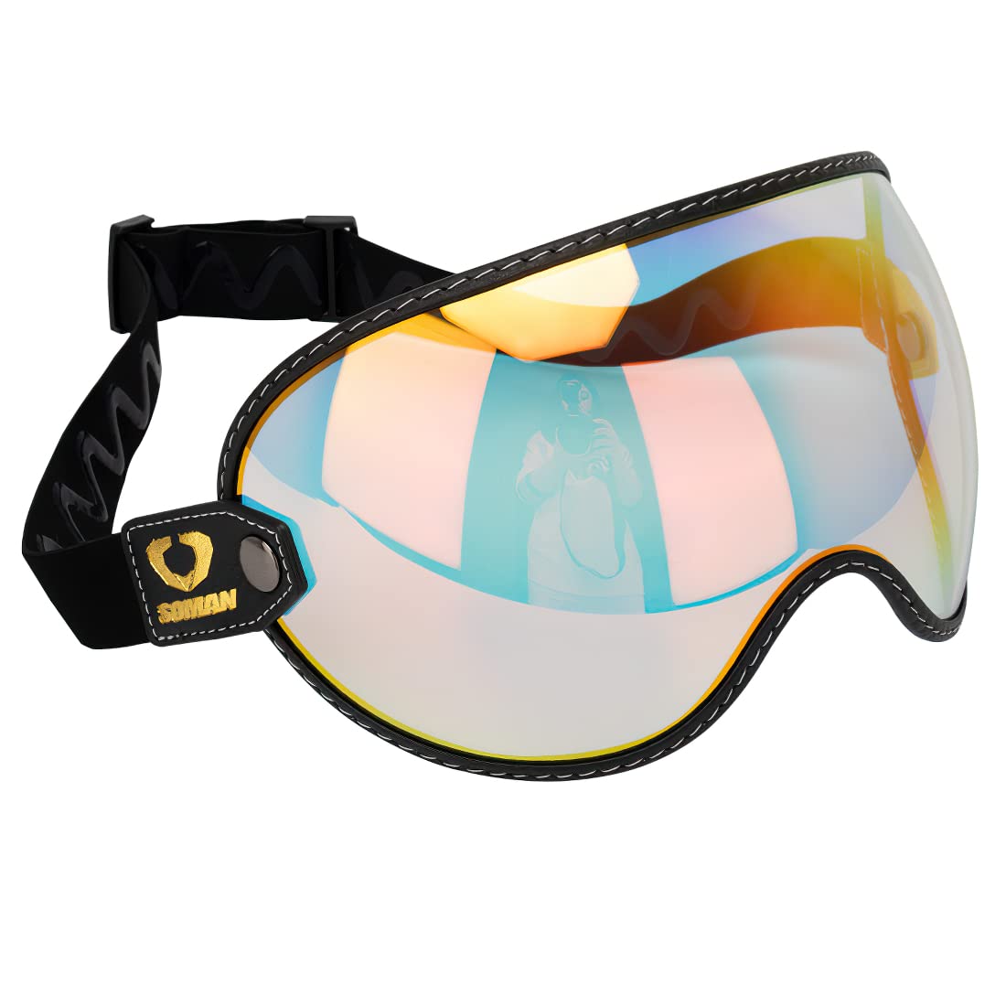 Protector retro para casco de motocicleta, visera de burbujas, lentes de policarbonato de repuesto universal para casco completo de cara abierta de 3/4, Bell Moto-3 (REVO rojo) 7