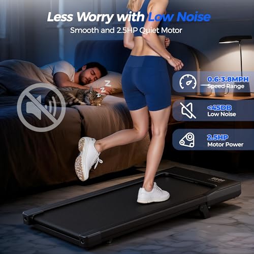 Image of Superun Walking Pad with Incline, Under Desk Treadmill, 3 in 1 Portable Treadmills for Home with Remote Control LED Display, 2.5 HP Quiet Mini Treadmill for Office Home Use, 300 Lbs Capacity