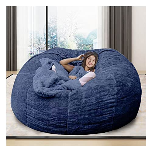 Sillón Puff Extragrande, Mullido y cómodo, portátil, para Sala de Estar, Funda para Adultos (sin Relleno)