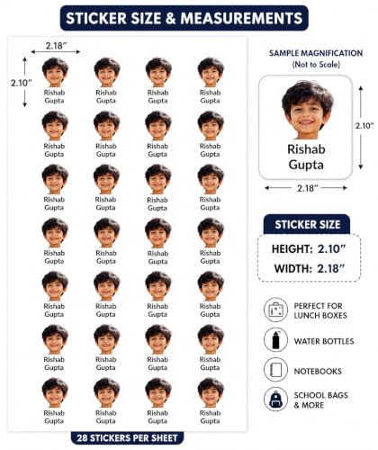 Image of UV DTF Sticker Set - Animals Theme Sticker Labels - Pack of 31 Premium Glossy Waterproof Stickers | Raised Embossed Finish | for Phone, Laptop, Bottle, Lunch Box (Face Sticker)