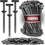 200Pcs Nylon Universal Cable Tie Buckle - Heavy Duty Self-Locking Push Pin Design with Button, UV Resistant Fasteners for Car Repair (Fender, Bumper, Trunk Liner), Wire Bundling, Home & Garage