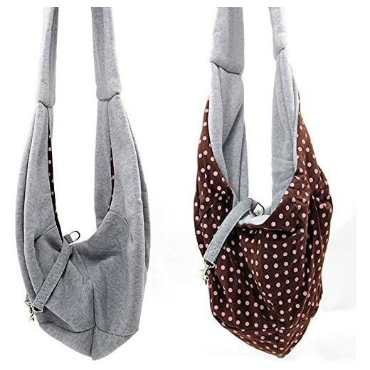 Grtdrm Pet Sling Carrier Bag Travel Tote for Cats Dogs, Up to 16 lbs (Gray)