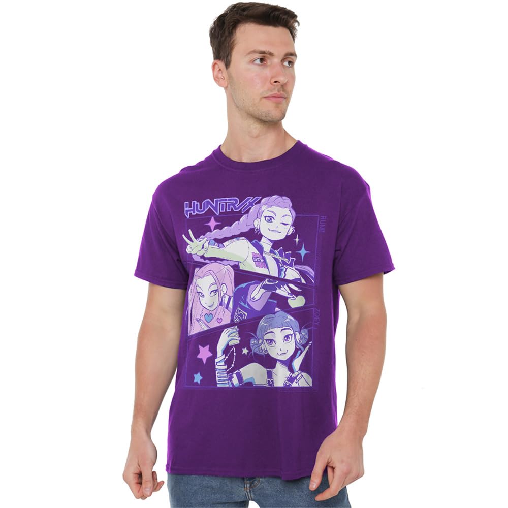 K-Pop Demon Hunters - Anime Huntrix Huntr/X Unisex T Shirt, Purple, Medium