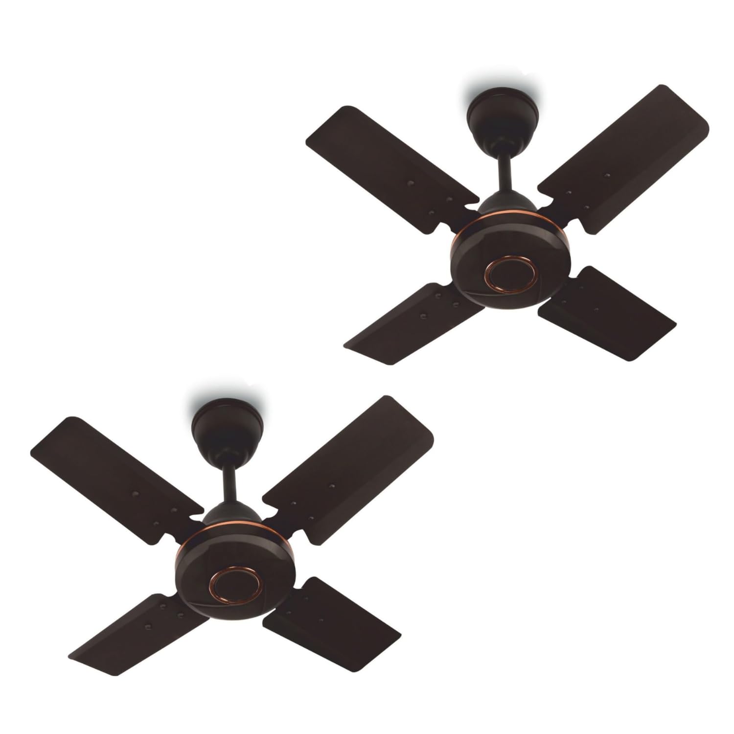 SUMMERCOOL Nova 600 MM/24 Inch Ceiling Fan | High Speed 4 Blade Anti-Dust | Suitable for Indoor Home/Kitchen/Bedroom/Balcony with 850 RPM | BEE Star Rated 1 Year Warranty | (Choco Brown) Pack of 2