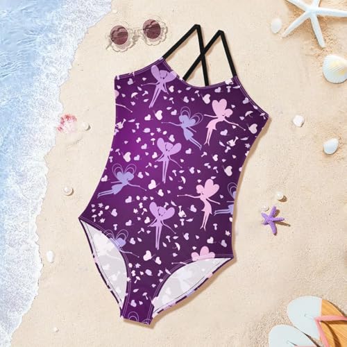 susiyo Girls One Piece Swimsuits Beauty Fairy Bathing Suit Quick Dry Beach Swimwear for Toddler Girl 3-10T4